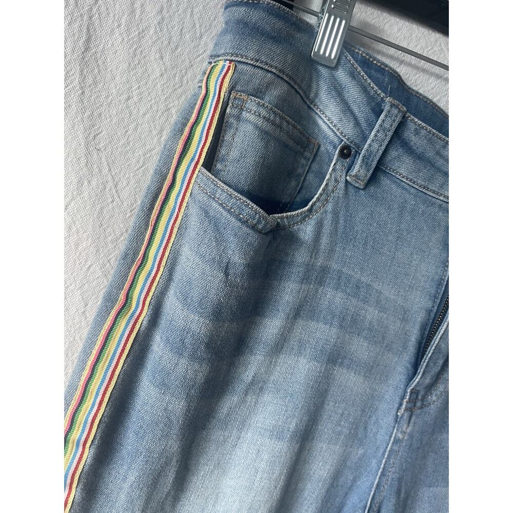 Womens Size 14 Rainbow NY And Company Soho Ankle Jeans High Waist Straight Leg